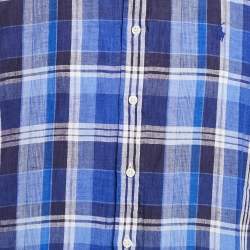 Pre Owned Ralph Lauren Blue Tartan Check Cotton Long Sleeve Shirt M