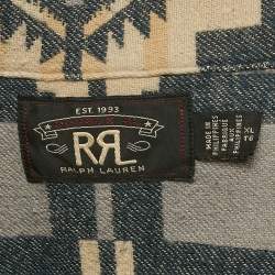 Pre Owned Ralph Lauren Blue Printed Cotton Long Sleeve Shirt XL 