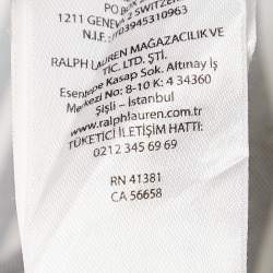 Pre Owned Ralph Lauren Grey Striped Cotton Long Sleeve Shirt M