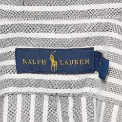Pre Owned Ralph Lauren Grey Striped Cotton Long Sleeve Shirt M