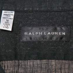 Ralph Lauren Black Linen Button Front Shirt L