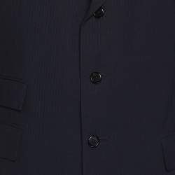 Ralph Lauren Navy Blue Wool Blend Single Breasted Blazer & Straight Leg Pant Set L