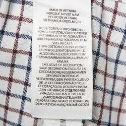 Pre Owned Ralph Lauren White/Blue Checks Cotton Custom Fit Shirt XL