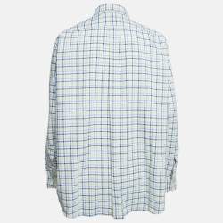 Pre Owned Ralph Lauren Yellow/Blue Checks Cotton Long Sleeve Shirt XXL