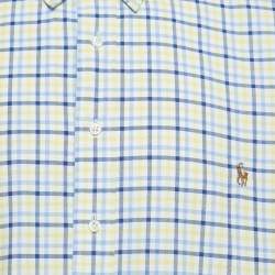 Pre Owned Ralph Lauren Yellow/Blue Checks Cotton Long Sleeve Shirt XXL