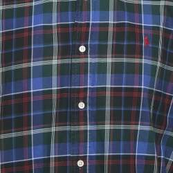 Ralph Lauren Blue/Green Tartan Check Cotton Classic Fit Shirt XL