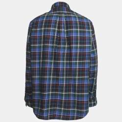 Ralph Lauren Blue/Green Tartan Check Cotton Classic Fit Shirt XL