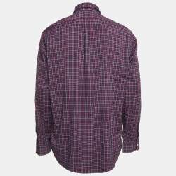 Pre Owned Ralph Lauren Blue/Pink Tartan Check Crepe Classic Fit Shirt XL