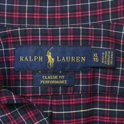Pre Owned Ralph Lauren Blue/Pink Tartan Check Crepe Classic Fit Shirt XL