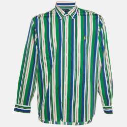 Pre Owned Ralph Lauren Multicolor Striped Cotton Classic Fit Shirt XL
