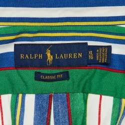 Pre Owned Ralph Lauren Multicolor Striped Cotton Classic Fit Shirt XL