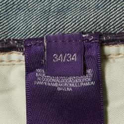 Ralph Lauren Blue Faded Denim Slim Fit Jeans L Waist 34"