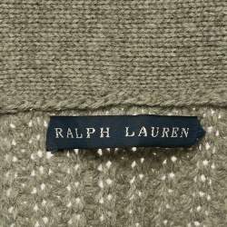 Pre Owned Ralph Lauren Grey Wool Blend Knit Buttoned Cardigan M