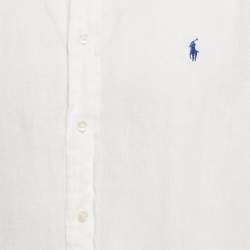 Ralph Lauren White Linen Button Front Shirt L
