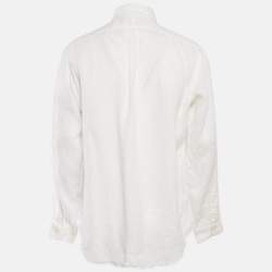 Ralph Lauren White Linen Button Front Shirt L