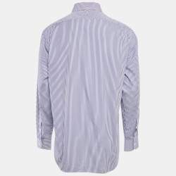 Ralph Lauren Blue Striped Cotton Full Sleeve Shirt XL