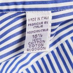Ralph Lauren Blue Striped Cotton Full Sleeve Shirt XL