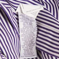 Ralph Lauren Purple Striped Cotton Full Sleeve Shirt L