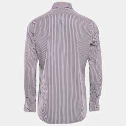 Ralph Lauren Purple Striped Cotton Full Sleeve Shirt L
