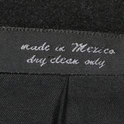 Pre Owned Chaps Ralph Lauren Vintage Black Wool Felt Double Breasted Coat XXL