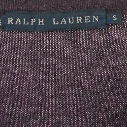 Pre Owned Ralph Lauren Purple Cashmere Knit V-Neck Sweater S