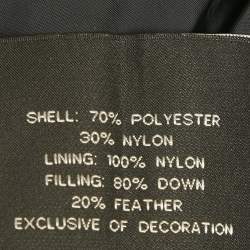 Pre Owned Ralph Lauren Black Label Silver Satin Quilted Down Jacket L