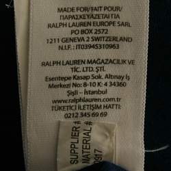 Pre Owned Ralph Lauren Navy Blue Logo Embroidery Linen Button Down Shirt S