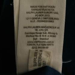 Pre Owned Ralph Lauren Navy Blue Logo Embroidery Linen Button Down Shirt S