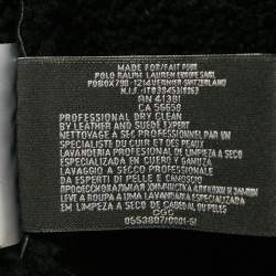 Pre Owned Ralph Lauren Black Shearling and Suede Military Bomber Jacket M