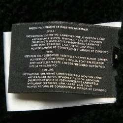 Pre Owned Ralph Lauren Black Shearling and Suede Military Bomber Jacket M