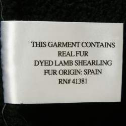 Pre Owned Ralph Lauren Black Shearling and Suede Military Bomber Jacket M