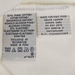 Pre Owned Ralph Lauren White Embroidered Polo Pony Cotton Polo T-Shirt XL