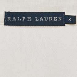 Pre Owned Ralph Lauren White Embroidered Polo Pony Cotton Polo T-Shirt XL