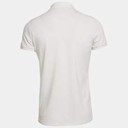 Pre Owned Ralph Lauren White Embroidered Polo Pony Cotton Polo T-Shirt XL