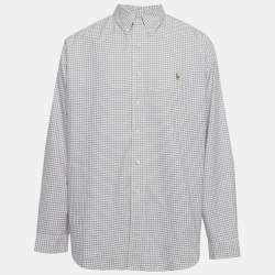 Pre Owned Ralph Lauren Navy Blue/Pink Checkered Cotton Regular Fit Shirt XL 
