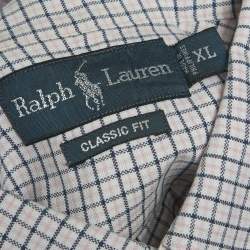 Pre Owned Ralph Lauren Navy Blue/Pink Checkered Cotton Regular Fit Shirt XL 