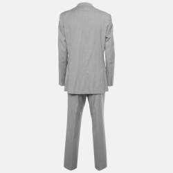 مملوكة مسبقًا بدلة رالف لورين صوف رمادي مخطط مقاس كبير جدًا جدًا (اكس اكس لارج)