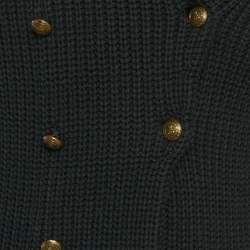 Pre Owned Ralph Lauren Blue Rib Knit Double Breasted Cardigan S