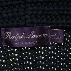 Pre Owned Ralph Lauren Blue Rib Knit Double Breasted Cardigan S