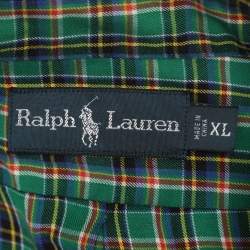 مملوكة مسبقًا Ralph Lauren Green Checked Cotton Long Sleeve Shirt XL