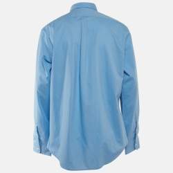 مملوكة مسبقًا قميص رالف لورين سليم فيت قطن أزرق مقاس كبير (لارج)