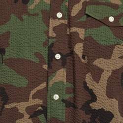 Pre Owned Ralph Lauren Multicolour Camouflage Print Cotton Seersucker Shirt L