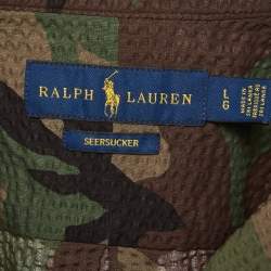 Pre Owned Ralph Lauren Multicolour Camouflage Print Cotton Seersucker Shirt L
