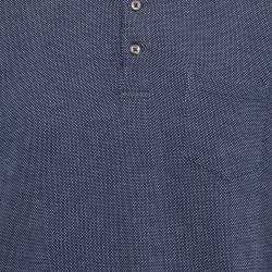 Pre Owned Ralph Lauren Navy Blue Jersey Polo T-Shirt XL
