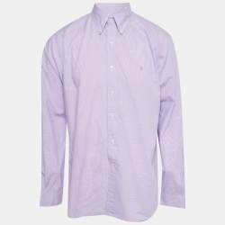 مملوكة مسبقًا Ralph Lauren Purple Check Print Long Sleeve Shirt XL