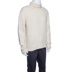 Pre Owned Ralph Lauren Cream Cashmere Turtle Neck Long Sleeve Sweater XL