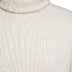 Pre Owned Ralph Lauren Cream Cashmere Turtle Neck Long Sleeve Sweater XL