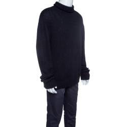 Pre Owned Ralph Lauren Black Cashmere Turtle Neck Long Sleeve Sweater XL