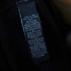 Pre Owned Ralph Lauren Charcoal Grey Merino Wool Leather Panel Detail Sweater M