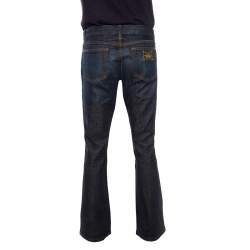 Pre Owned Ralph Lauren Indigo Duotone Washed Denim Faded Effect Boot Cut Jeans M